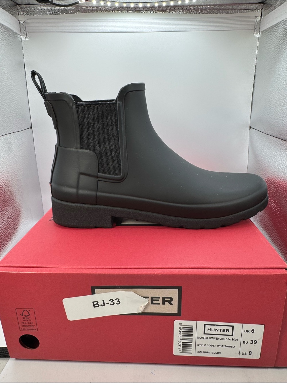 Hunter Matte Black Chelsea Rain Boot